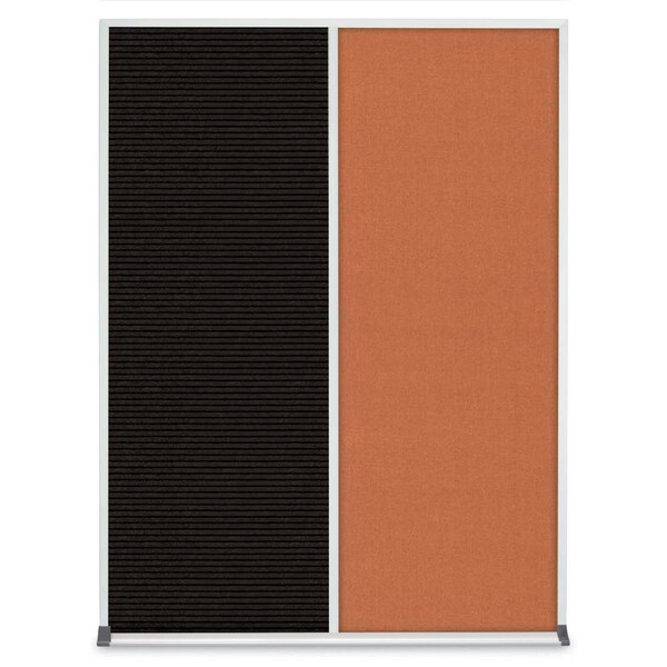 Double Door Radius Corkboard, 48"X36", B, UV8003-BRONZE-RUBBER